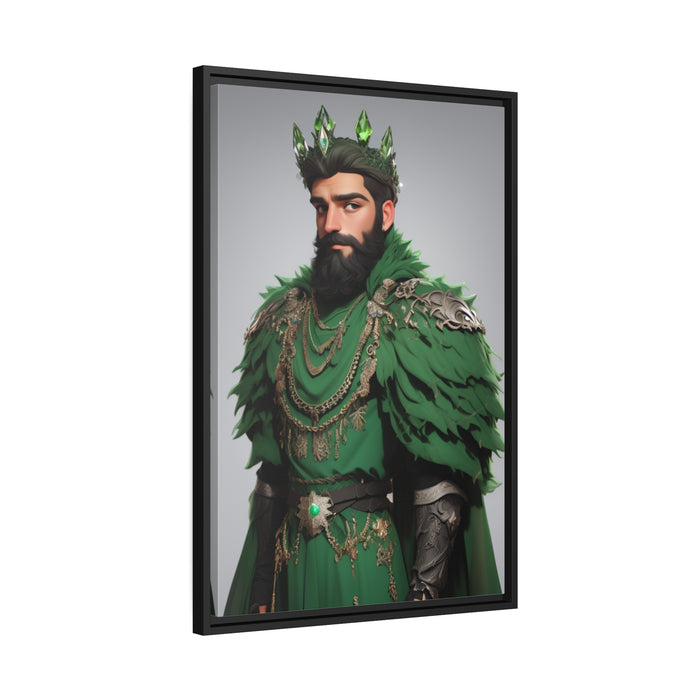 Elegant Black Pinewood Framed Canvas Print - Video Game Theme
