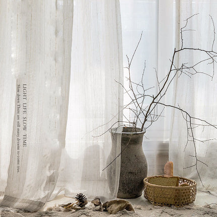 Nordic Linen Curtains Single Panel 1.0m Wide 1.3m High Hemp Polyester Blend