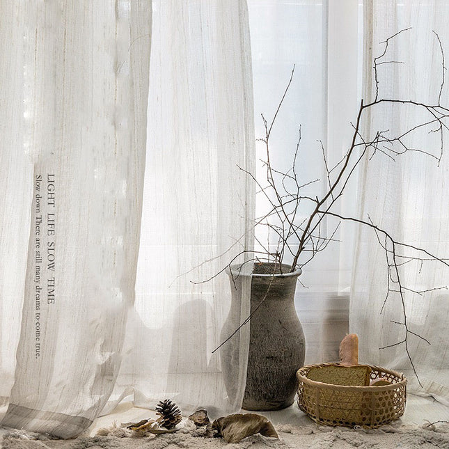 Nordic Linen Curtains Single Panel 1.0m Wide 1.3m High Hemp Polyester Blend