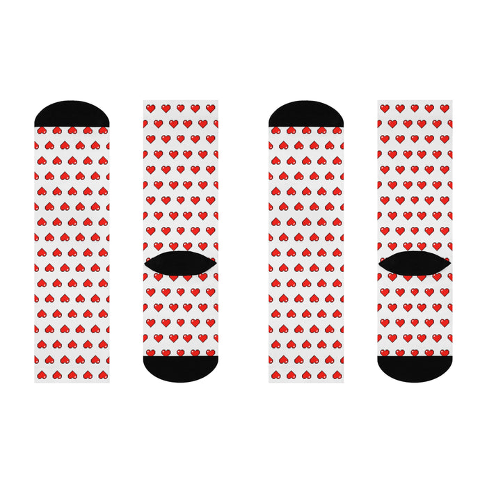Valentine's Day Stylish Crew Socks - All-Over Print Design