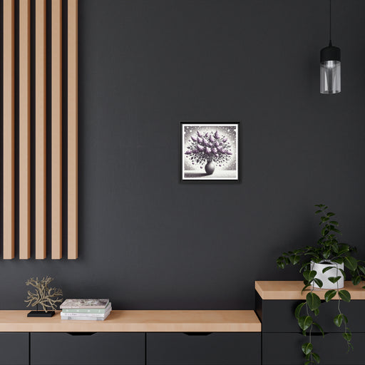 Elegant Lilac Matte Canvas with Black Pinewood Frame - Sustainable Materials