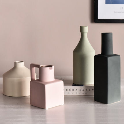 Geometric Irregular Morandi Vase Ceramic Decorative Studio Pottery