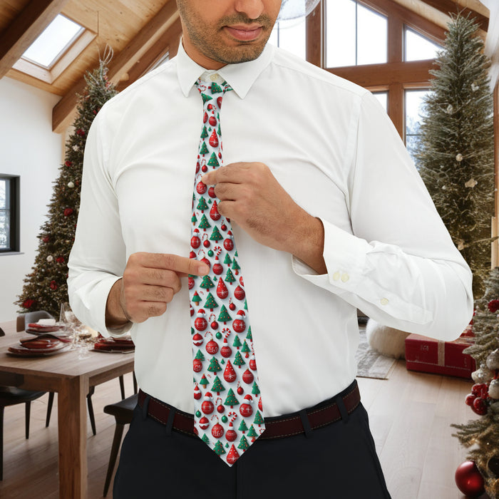 Christmas Cheer Print Neck Tie for Festive Style