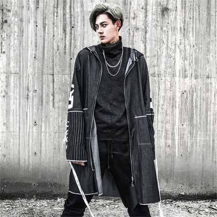 Peekaboo Studio Dark Hip Hop Coat with Warm Lining and Stylish Design