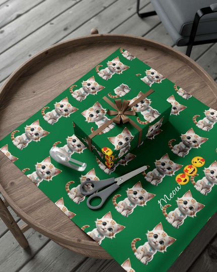 Eco-Friendly Cat Lover's Gift Wrap in Elegant Matte & Satin Finishes
