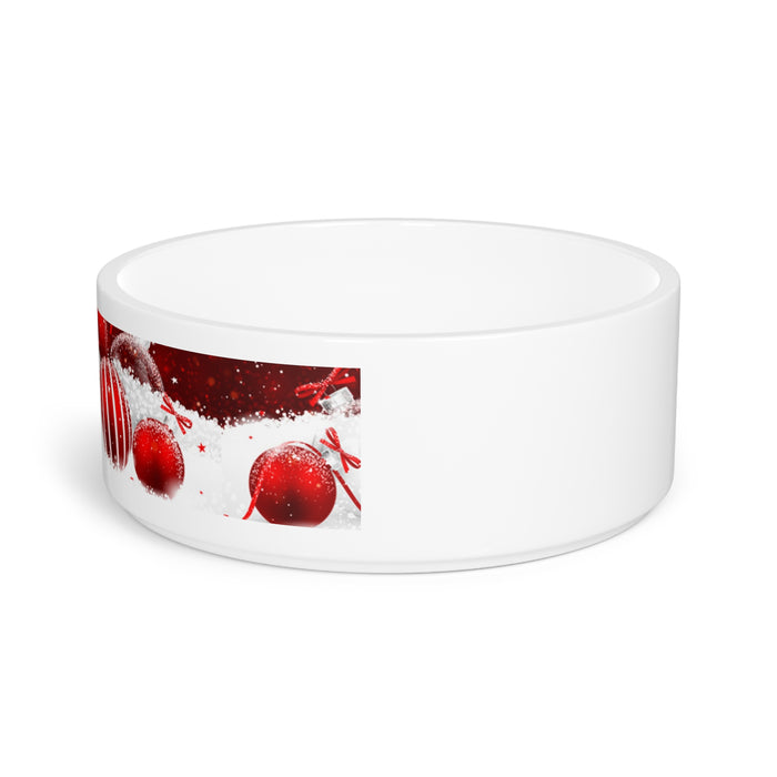 Artisanal Ceramic Pet Bowl with Custom Print Design