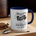 11oz Custom Two-Tone Ceramic Coffee Mug with Vibrant Accent