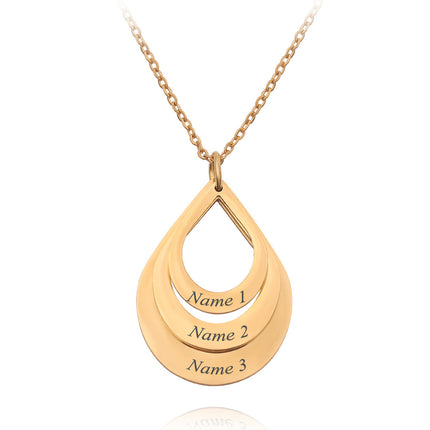 Peekaboo Studio Personalized Stainless Steel Water Droplet Pendant Nec