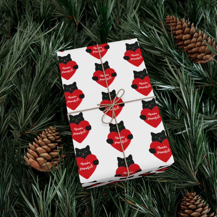 Perfectly Purrfect - Elegant Valentine USA-Made Wrapping Paper
