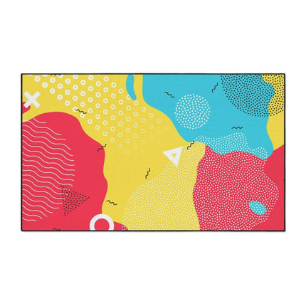 Elegant Geometric Area Rug with Stylish Black Trim by Elite House