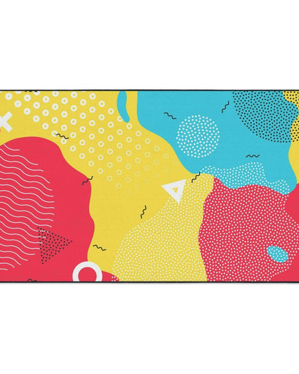 Elegant Geometric Area Rug with Stylish Black Trim by Elite House