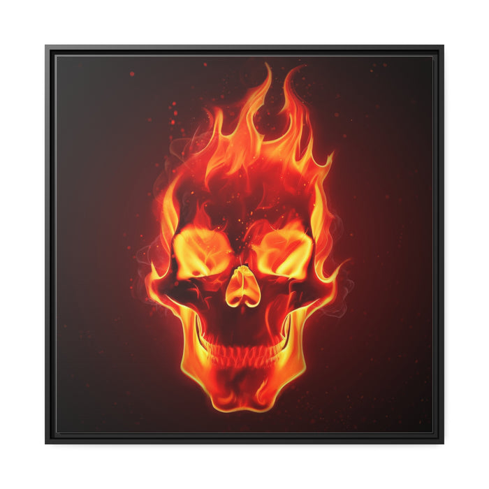 Fire Skull Matte Canvas - Eco-Friendly Artwork Choice