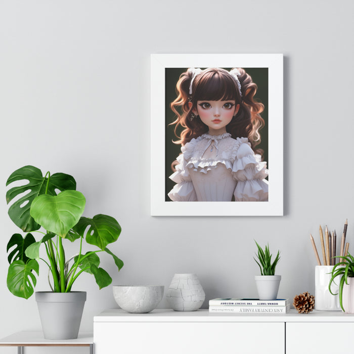 3D Girl Framed Vertical Poster with Eco-Friendly Sustainable Framing