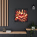 Sleek Black Pine Framed Valentine Night Canvas Art