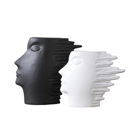 Creative Face Mask Vase White Porcelain Head Nordic Home Decor