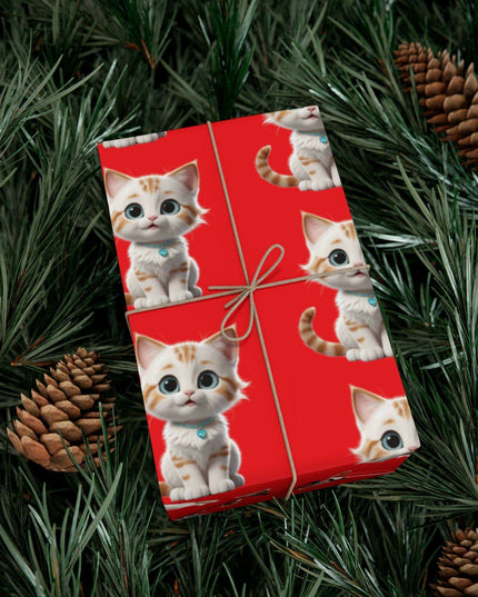 Eco-Chic Cat Themed Customizable Holiday Gift Wrap Collection