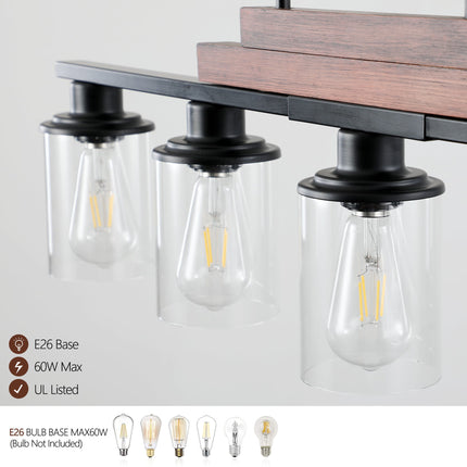 Room & Decor Farmhouse Industrial 5-Light Pendant, Adjustable Height,