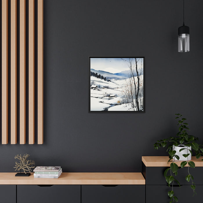 Elite Winter Canvas Wall Art - Sustainable Black Pinewood Frame