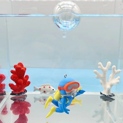 Blue Oceanic Sculpture: Handmade Resin Figurine for Underwater Displays