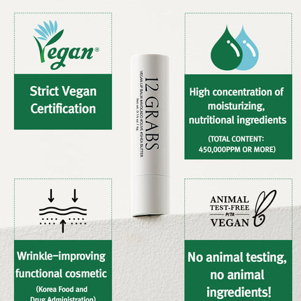 12GRABS Vegan Lip Balm 4g. Lip Balms 12grabs-vegan-lip-balm-4g Beauty & Personal Care›Skin Care›Lip Care›Balms & Treatments