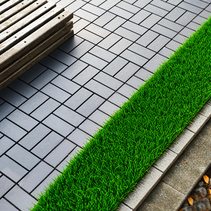 Room and Decor 44 Pack Waterproof Interlocking Deck Tiles - Dark Grey