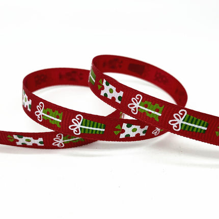 Peekaboo Studio Size 5 10mm Printed Grosgrain Christmas Ribbon - Durab