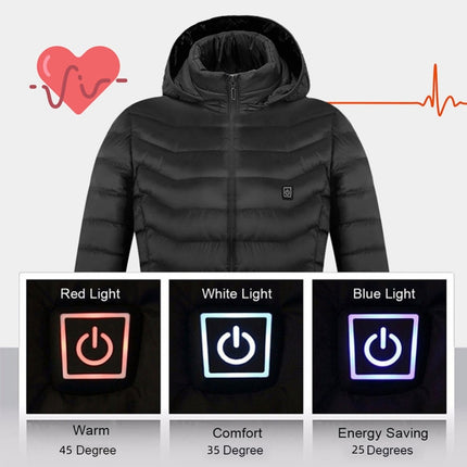 Winter Heated Jacket USB Electric Cotton Coat Zip-up Heater Thermal Cl