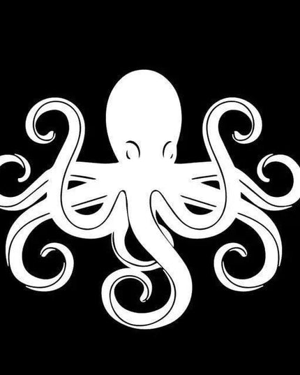 Sleek Octane Octopus Vinyl Car Decals - Black/Silver - 12M x 14.8CM