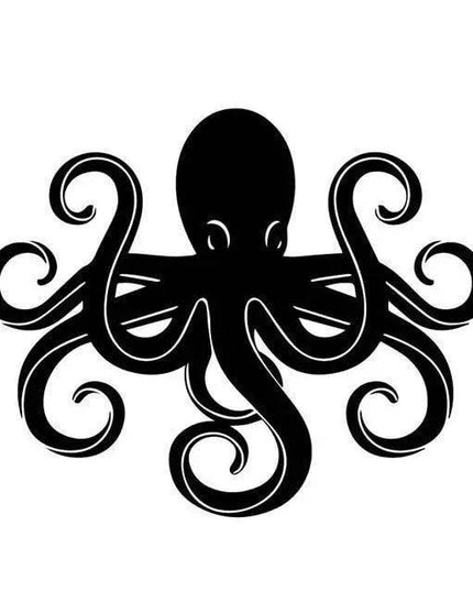 Sleek Octane Octopus Vinyl Car Decals - Black/Silver - 12M x 14.8CM