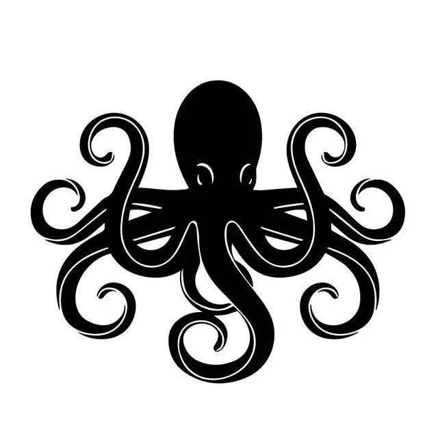 Sleek Octane Octopus Vinyl Car Decals - Black/Silver - 12M x 14.8CM