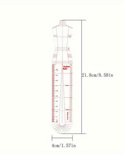 Fashion Designer's Acrylic Sketch Ruler - Ultimate Guide for Human Figure and Garment Designs