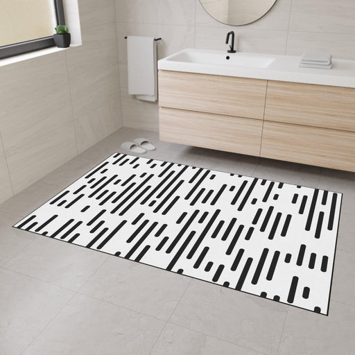 Personalized Black and White Contemporary Floor Mat
