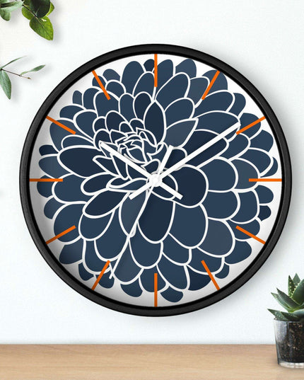 Elegant Dahlia Wooden Wall Clock by Maison d'Excellence - Timeless Sophistication