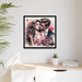 Elegant Love's Elegance Black Pinewood Frame Matte Canvas Art Set