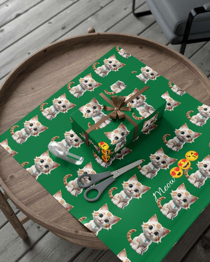 Eco-Friendly Cat Lover's Gift Wrap in Elegant Matte & Satin Finishes