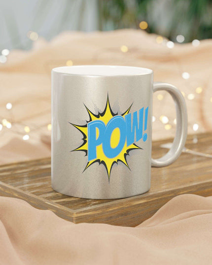 Stylish Metallic Ceramic Coffee Mug - Luxurious Silver and Gold for Tea and Coffee Enthusiasts