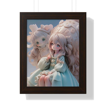 Sustainable Fantasy Anime 3D Girls Vertical Wall Art - Premium Framed Poster Decor