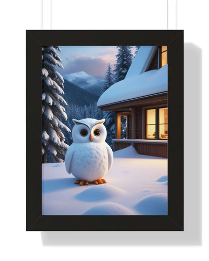 Charming Sustainable Owl Framed Art Print - Maison d'Elite Vertical Poster