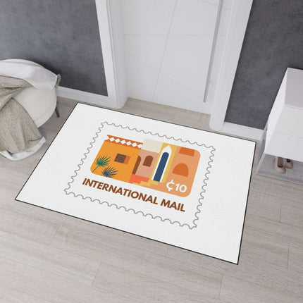 Elegant Vintage Stamp Area Rug with Safety-Enhanced Non-Slip Base