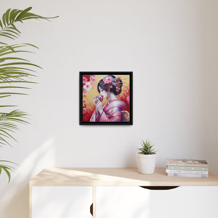 Eco-Chic Japanese Canvas Art Set in Modern Black Frame