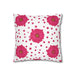 Pink Daisy Flower Print Throw Pillow Cover