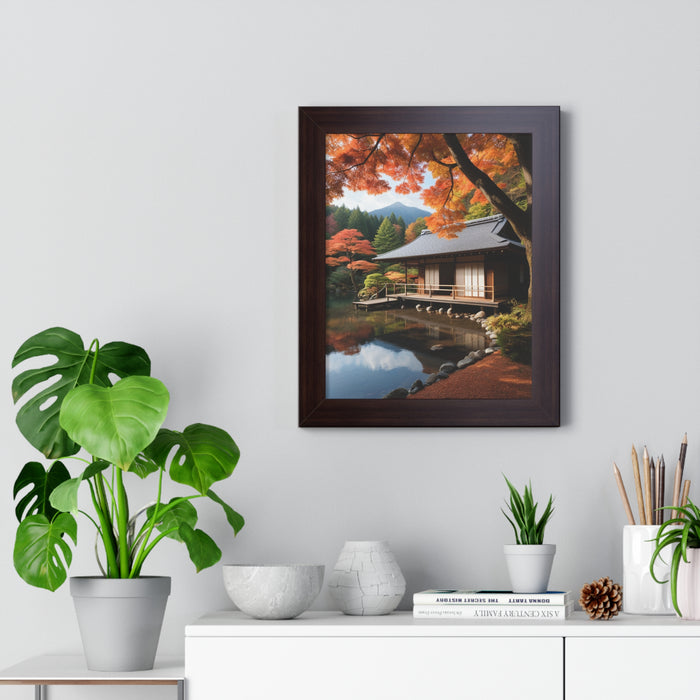 Eco-Friendly Japanese Garden Vertical Poster with Elite Framing - Stylish Sustainable Wall Art