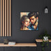 Romantic Black Pinewood Framed Valentine Canvas Print