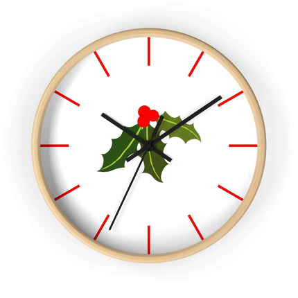 Elegant Artisanal Wooden Wall Clock with Lively Print Design