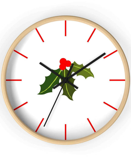 Elegant Artisanal Wooden Wall Clock with Lively Print Design