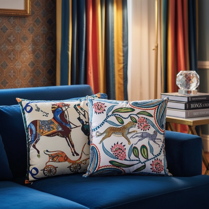 French Style Velvet Printing Cushion Cover