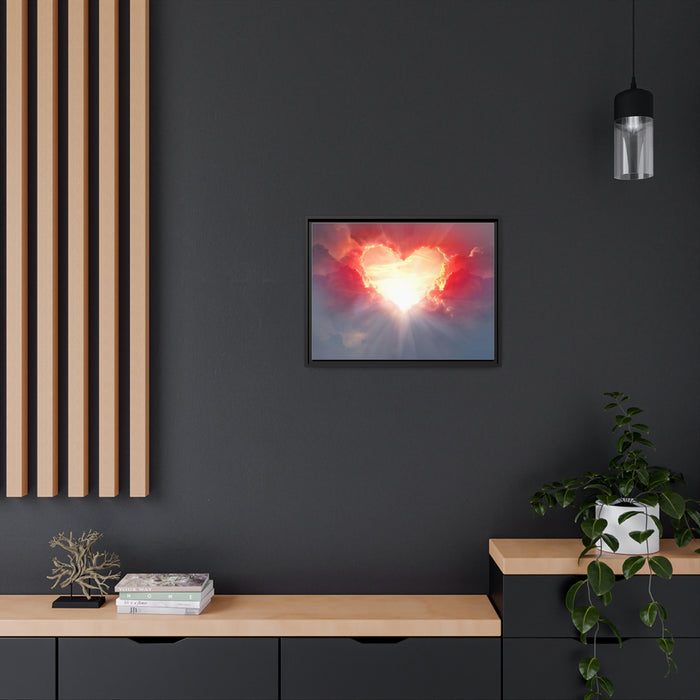 Elegant Love Valentine Matte Canvas Print with Black Pinewood Frame - Assorted Dimensions