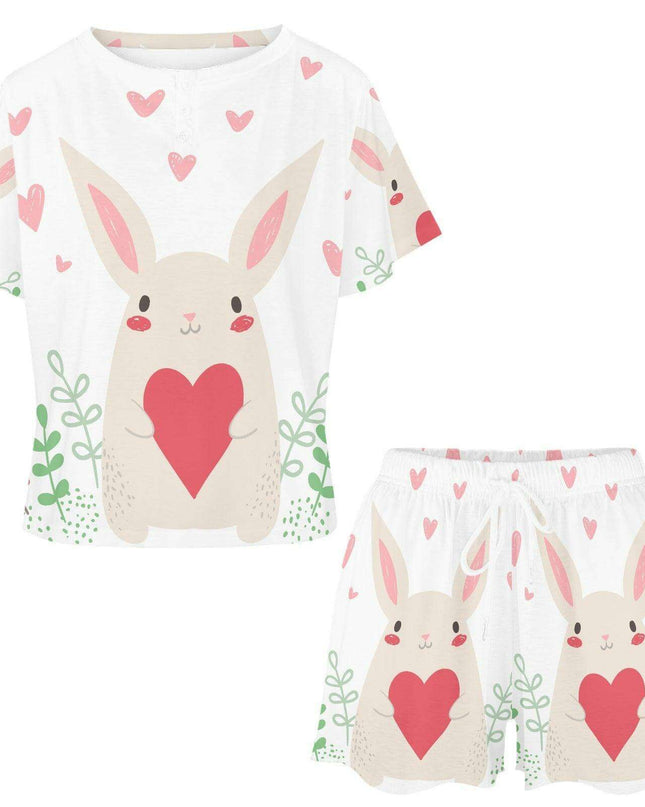 Floral Print Women's Polyester Lounge Set - Cozy Top and Shorts Combo