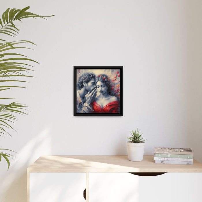 Whispering Elegance: Sustainable Canvas Art in Black Pinewood Frame - Eco-Friendly Home Decor