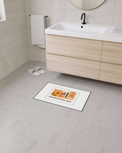 Elegant Vintage Stamp Area Rug with Safety-Enhanced Non-Slip Base